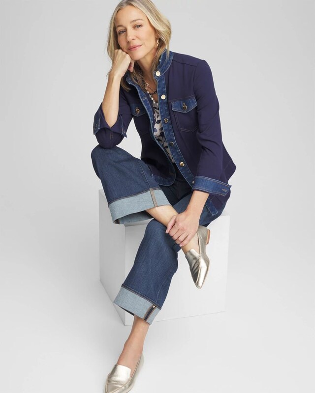 Slim-Fit Ponte Shacket - image 2